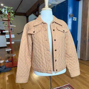 Evelyn & Arthur Vintage Cropped Quilted Jacket 100% Silk Western Style